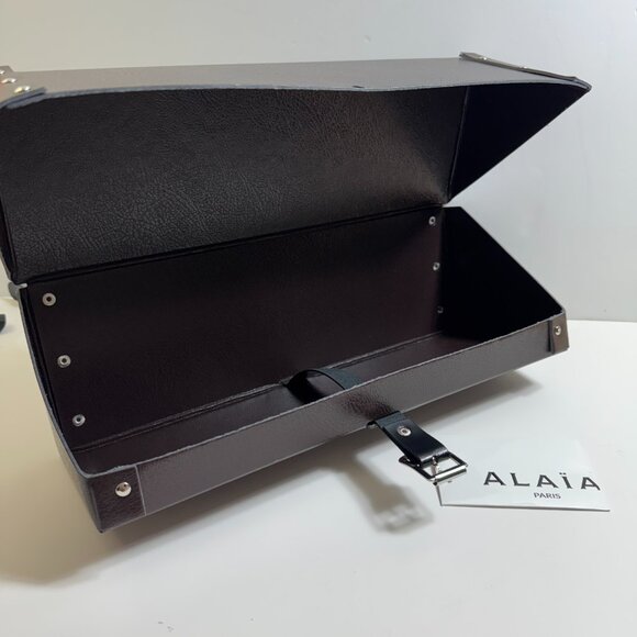 Alaia shoe box Storage Box Brown Belt Closure Black Buckle 13.5"x4.5"x5" - Picture 5 of 6